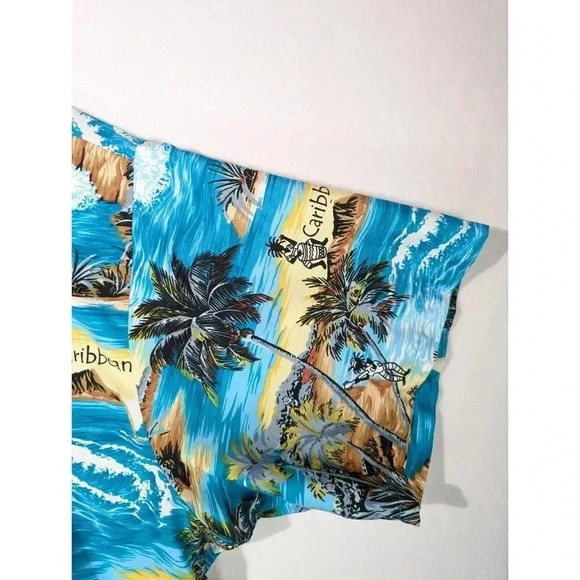 Rima Men's 3XL Hawaiian Shirt Blue Tropical Pocket Resort Wear Beach Cruise BBQ - Picture 3 of 8